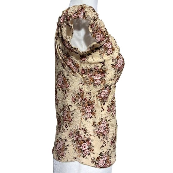 Y2K Wet Seal Floral Lace Off Shoulder Peasant Blouse Size M Cottagecore Boho - Picture 8 of 8